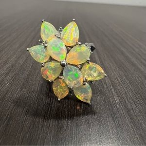 Ethiopian Opal Sterling Silver Ring